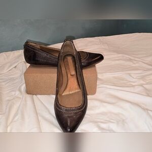 Calvin Klein Dark Brown Leather Women's Flats